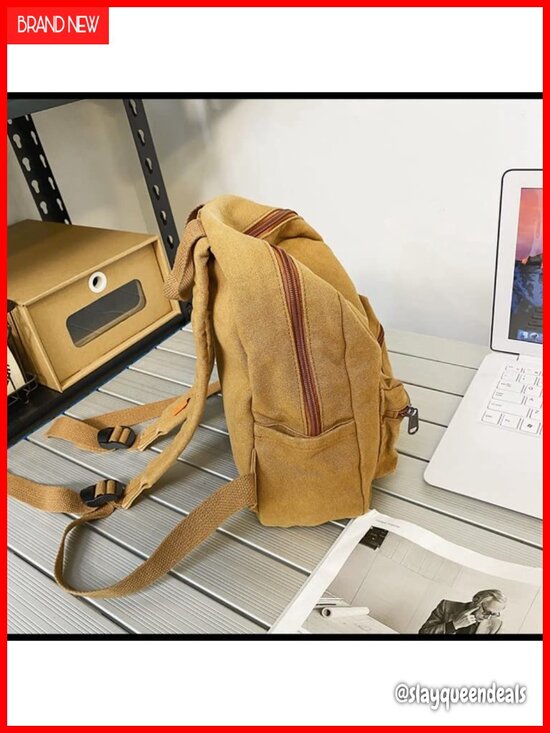 Canvas Small Backpack Purse Women Teen Girls Grunge School Travel Daypack main image 5